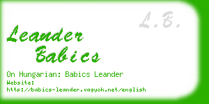 leander babics business card